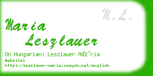 maria leszlauer business card